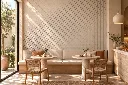 Mosaico Delta · Cafetería · Render ambientado