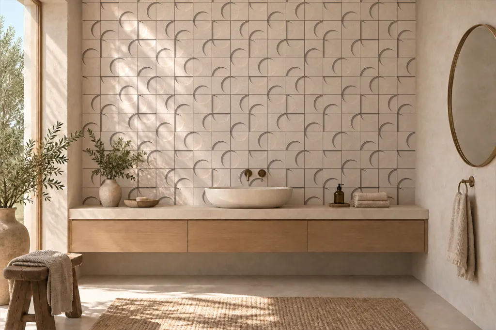 Mosaico Umbral · Baño · Render ambientado